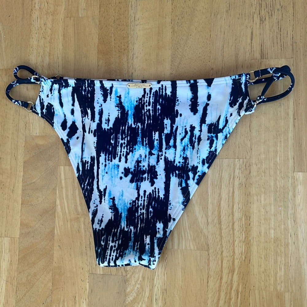 Blue and white Abercrombie bikini bottom